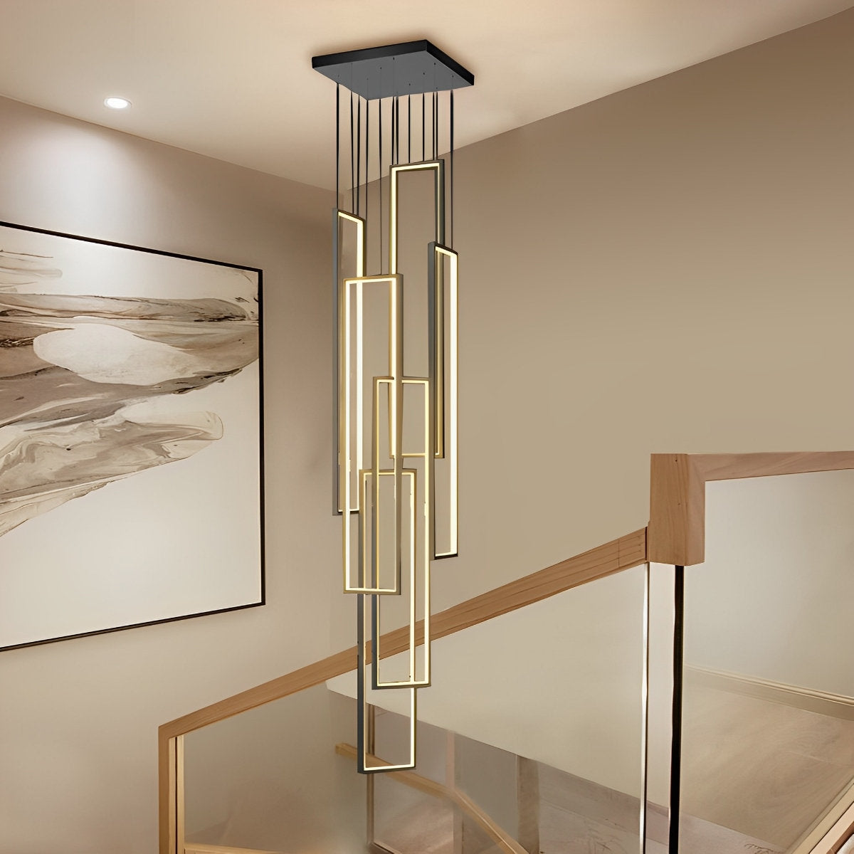 Modern Black Metal LED Staircase Light Fixture