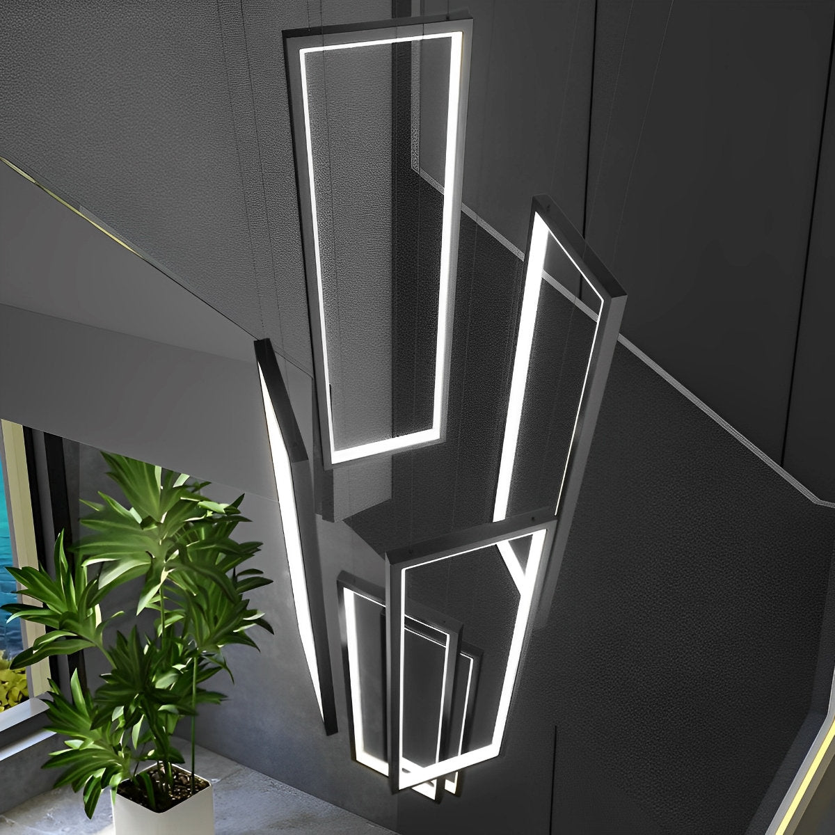 Modern Black Metal LED Staircase Light Fixture