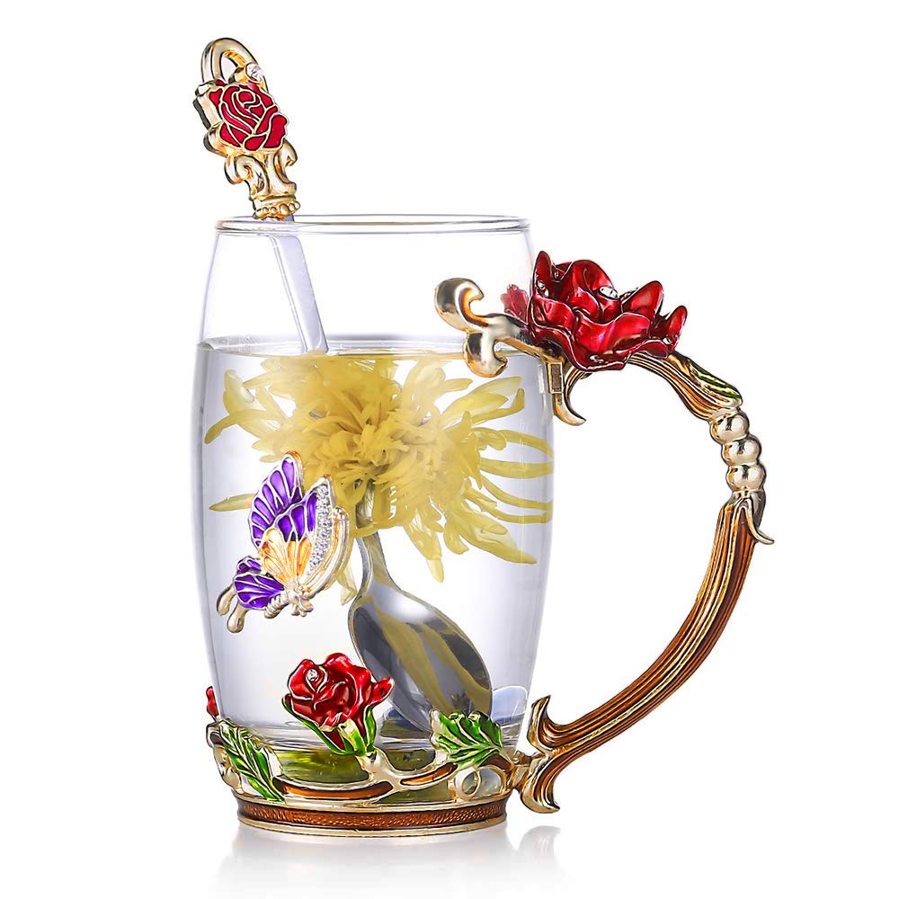Wunderschönes florales Teeservice mit Löffel