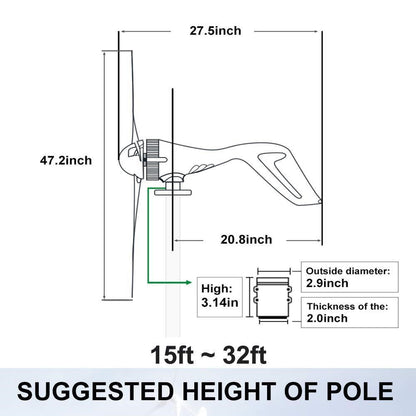 High Efficiency 8 Blade Residential Wind Power Generator