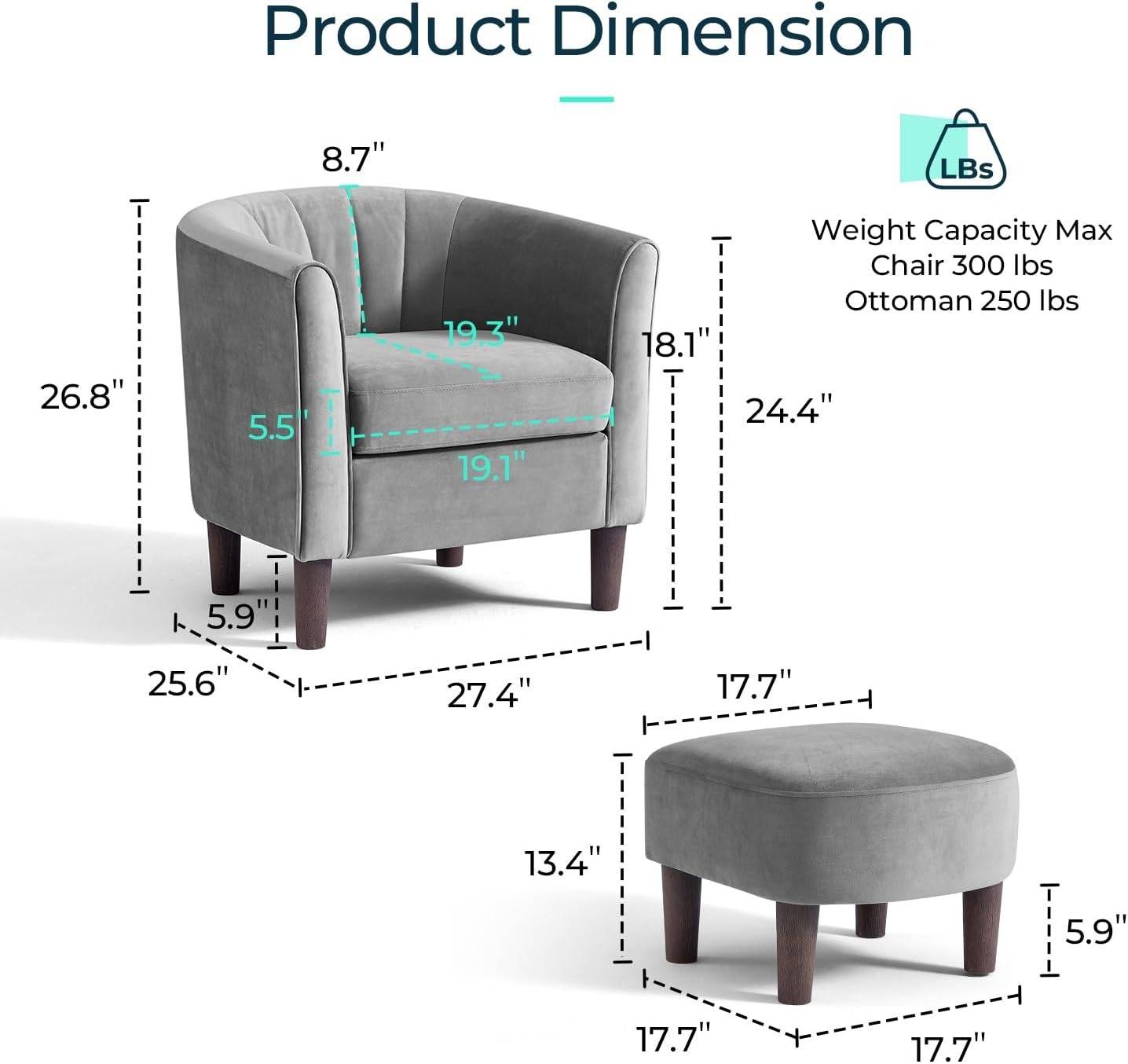 Comfortable Living Room Chair with Stool