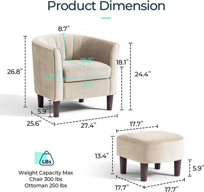 Comfortable Living Room Chair with Stool