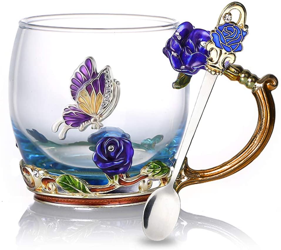 Wunderschönes florales Teeservice mit Löffel