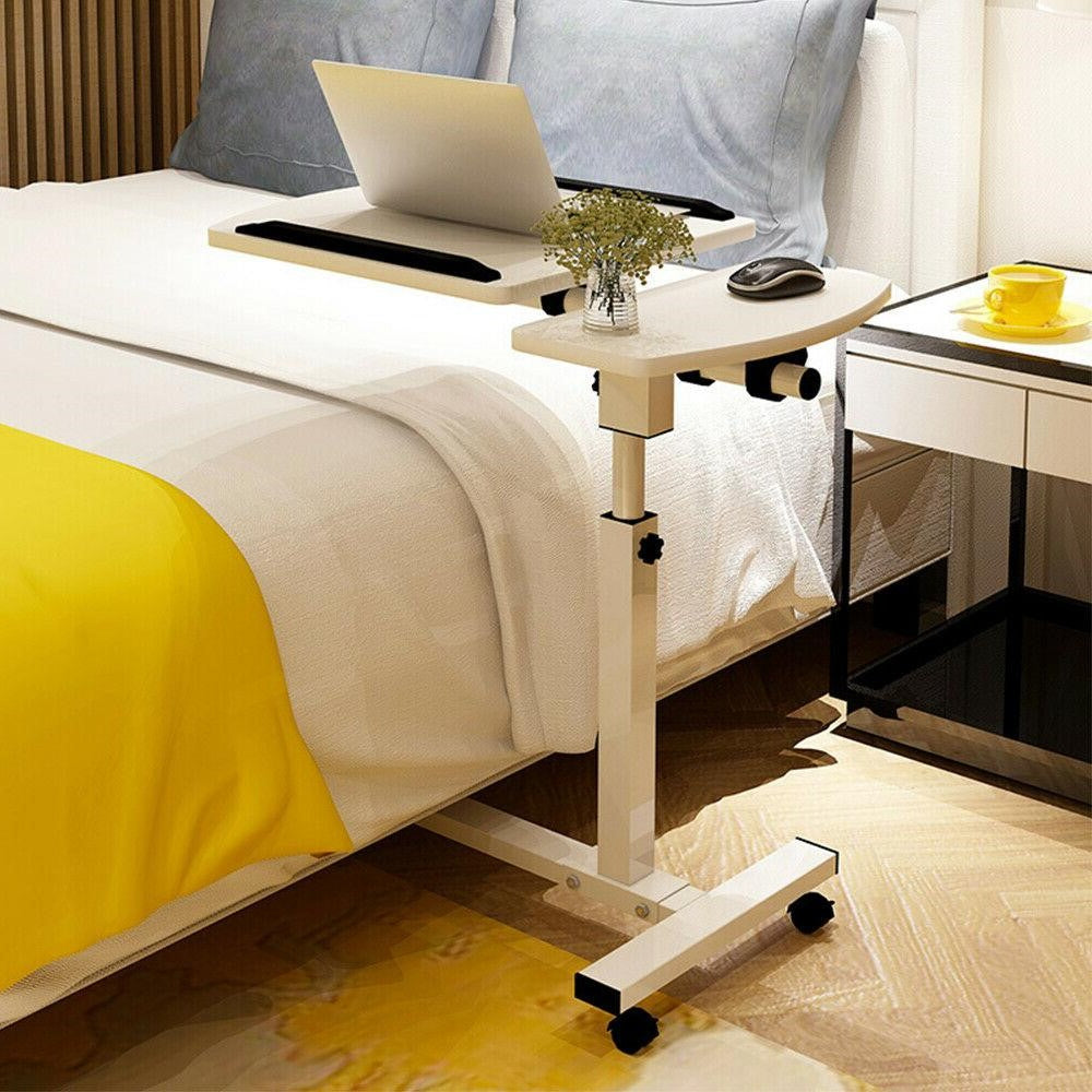 Ergonomic Height Adjustable Bedside Table with Wheels