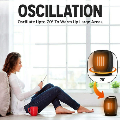 Compact Quiet Heating Fan with Thermostat