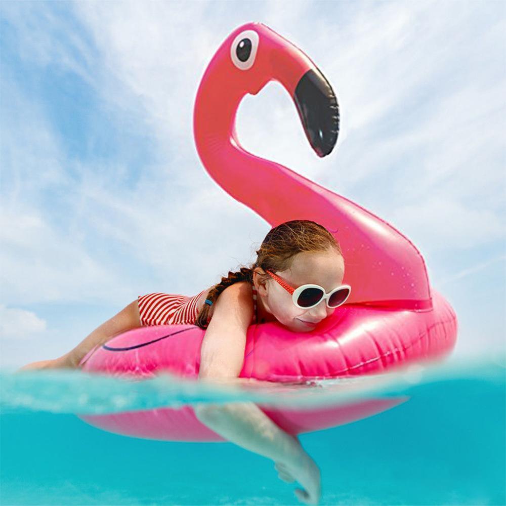 Lustiges pinkes Pool-Schwimmfloß mit Flamingo-Motiv 