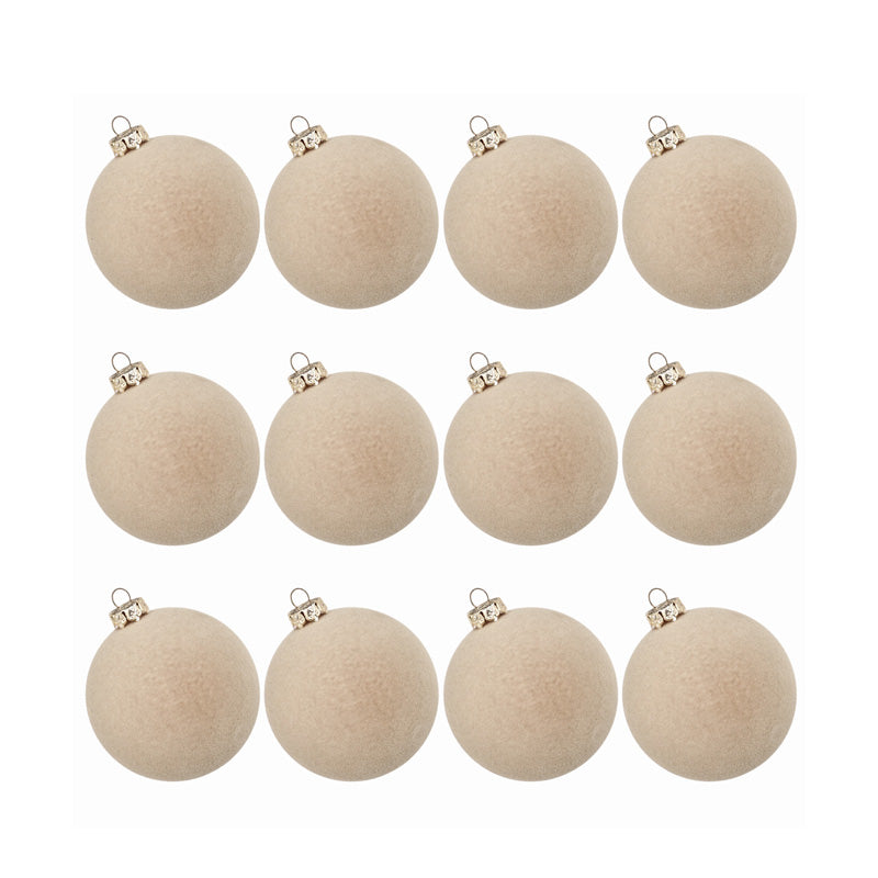 Luxuriöse Samt-Weihnachtsbaumdekorationen, 12er-Pack 