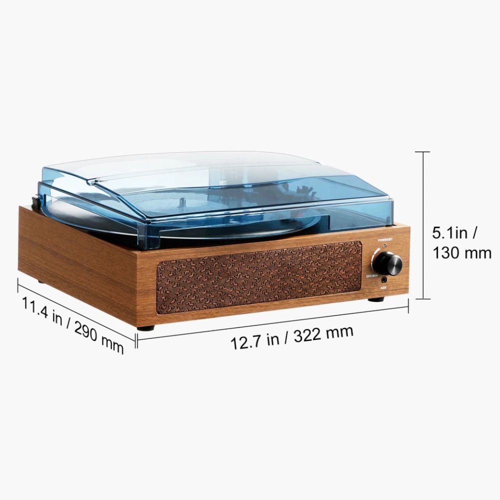 Wireless Vinyl Record Player with Built-In Speakers