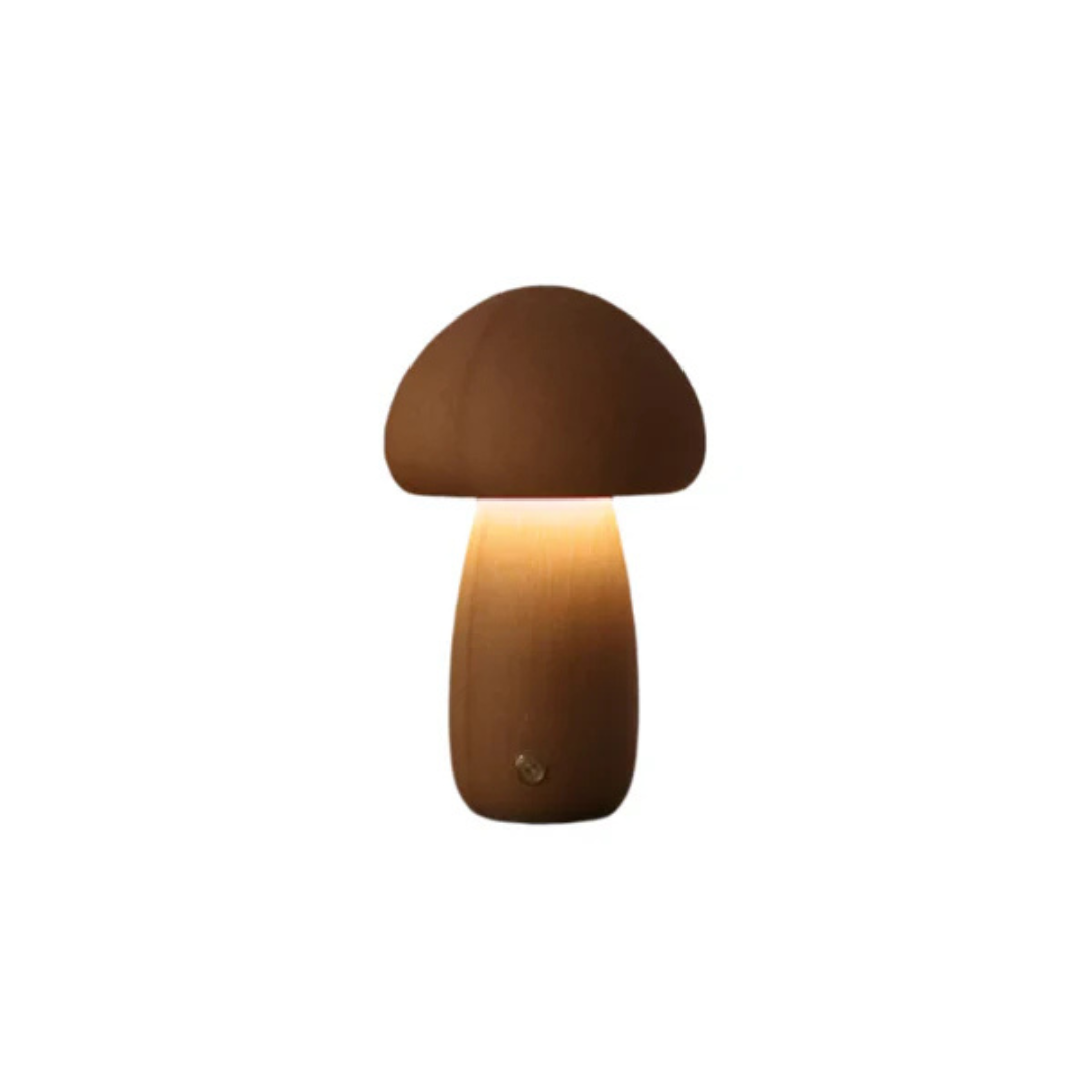 Rustikale, wiederaufladbare Schreibtischlampe aus Holz