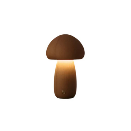 Rustikale, wiederaufladbare Schreibtischlampe aus Holz