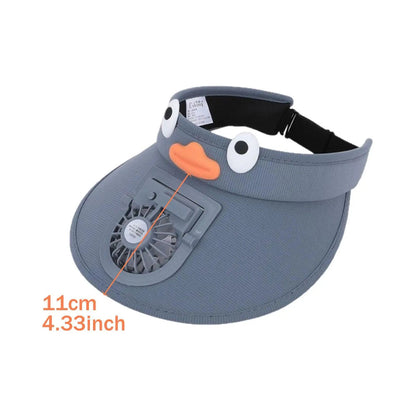 Children's Summer Sun Shade Cap with Breezy Fan