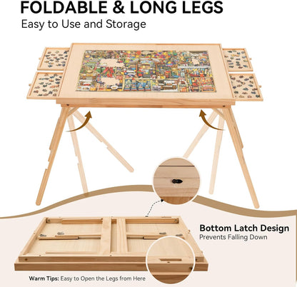 Space Saving Puzzle Desk with Storage