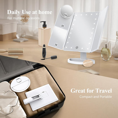 Portable LED Travel Makeup Mirror