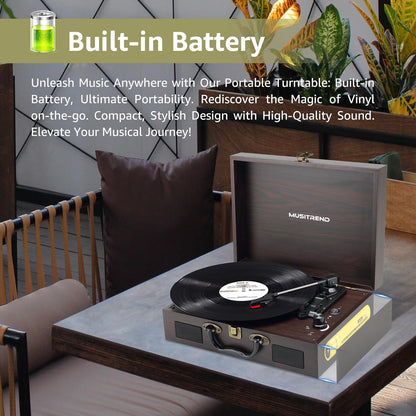 Retro Suitcase Design Portable Vinyl Record Player