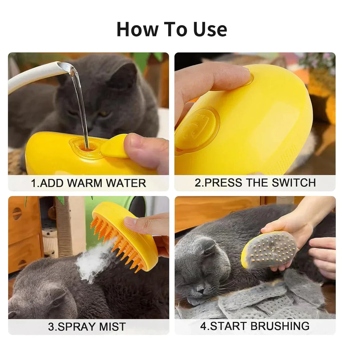 Gentle Rechargeable Pet Grooming Brush