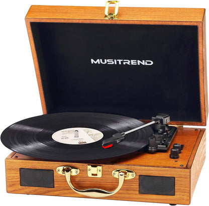 Retro Classic Suitcase Turntable Vinyl Player