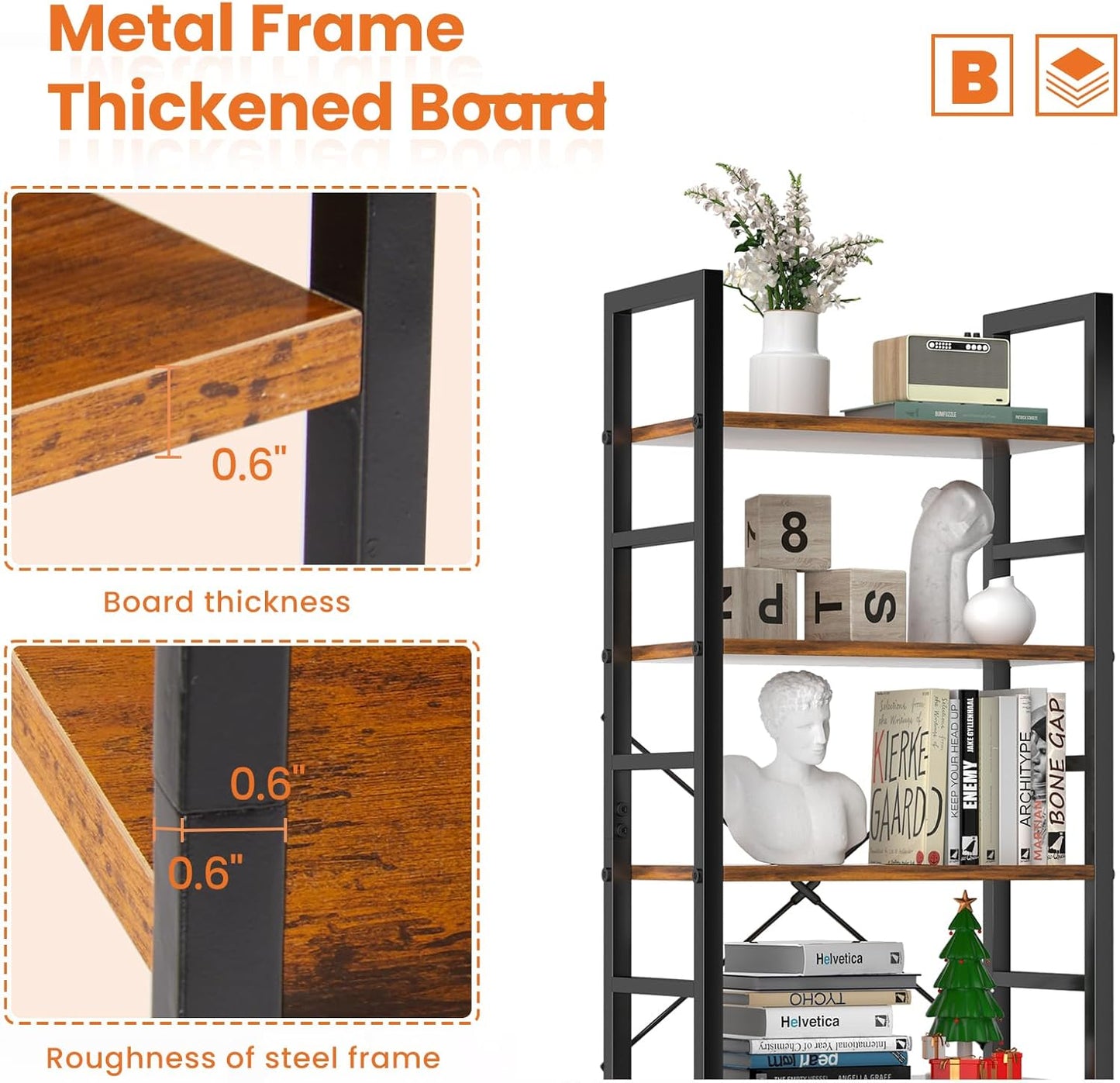 Tall 5 Shelf Book Storage