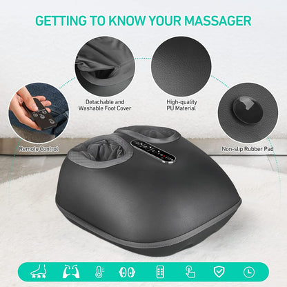 Relaxing Foot Massager with Heat, Vibration, and Compression