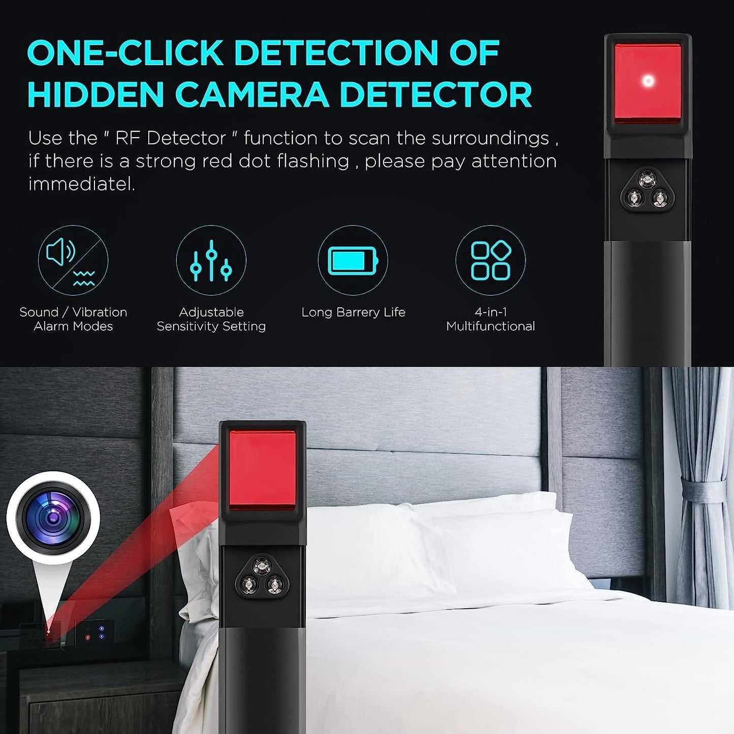 Portable Spy Camera Detector & GPS Tracker Finder