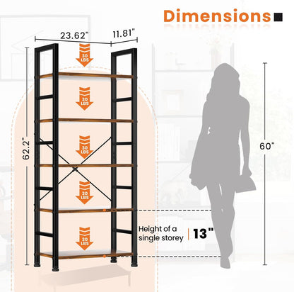 Tall 5 Shelf Book Storage