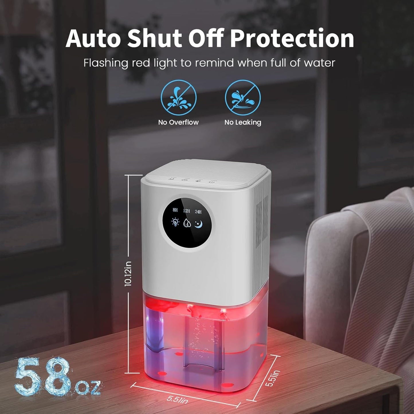 Compact Dehumidifier For Home And Bathrooms