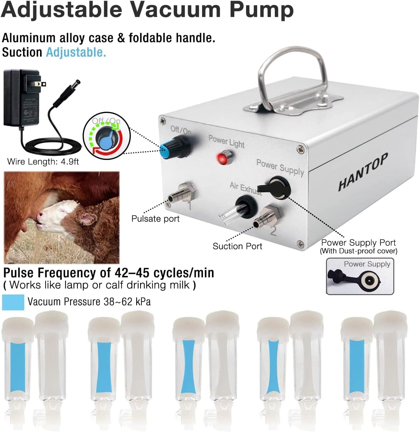 Compact Automatic Cow Milker 12L Capacity