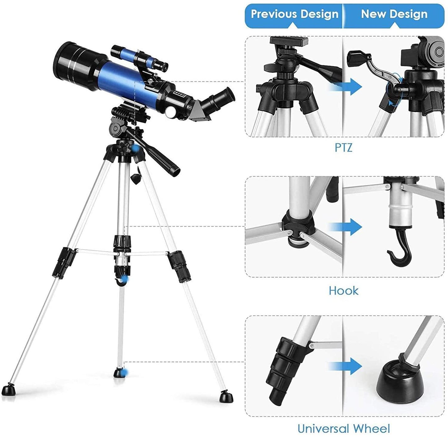 70mm 67x Magnification Telescope With Adjustable Tripod - Until Times Up