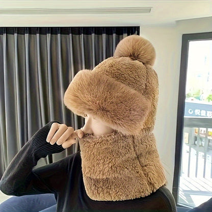 Warmes Wintermützen- und Schal-Set mit weichem Fleecefutter 