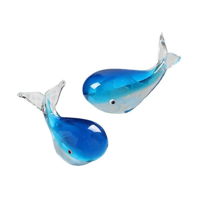 Wunderschöne, leuchtende Wal-Glasfigur