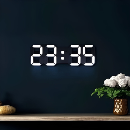 Stilvolle 3D-LED-Wanduhr – Helles Digitaldisplay
