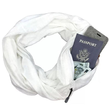 Warmer, sicherer Schal mit versteckter Tasche