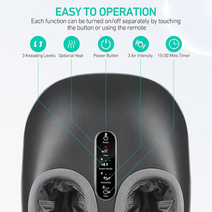 Electric Foot Massager with Heat and Vibration Therapy