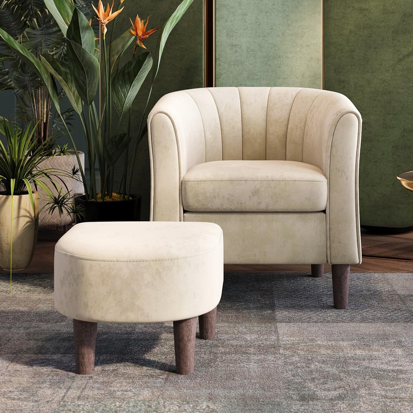 Comfortable Living Room Chair with Stool