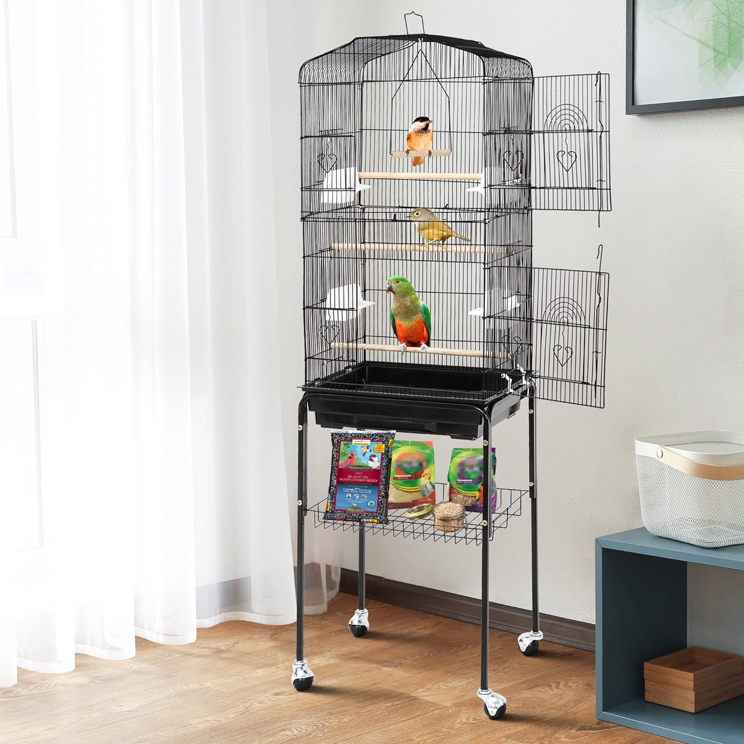 Portable Large Birdcage Parrot Stand - Halri