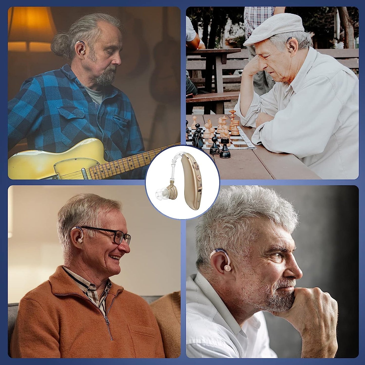 Wireless Rechargeable Ear Hearing Aids With Noise Canceling