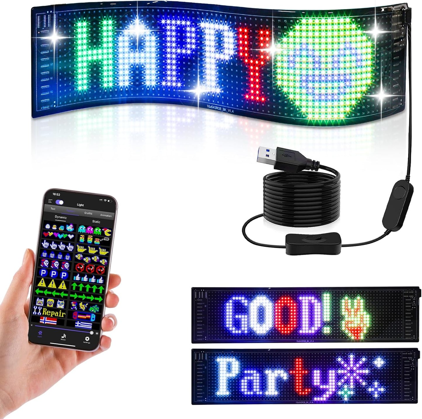 Customizable Colorful LED Car Display Sign - Halri