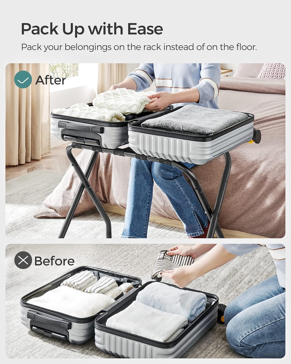 2-Piece Folding Luggage Rack
