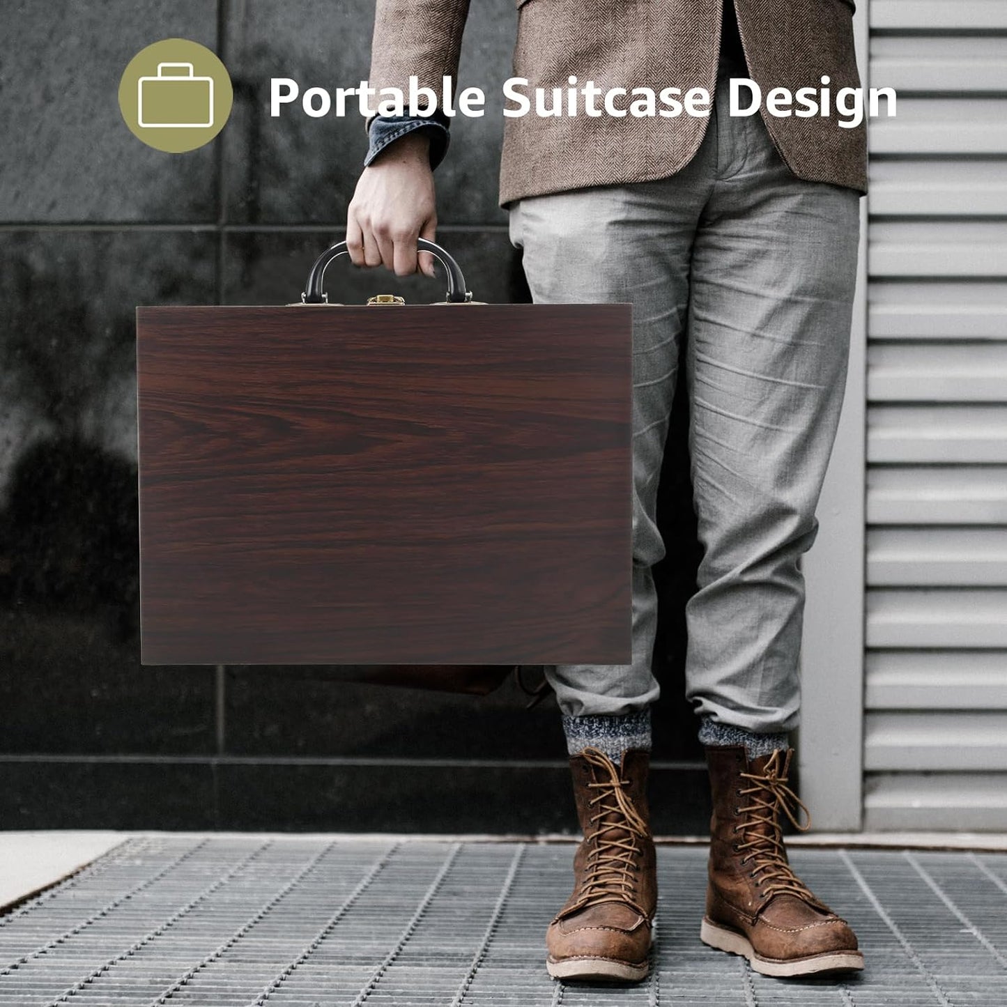 Retro Suitcase Design Portable Vinyl Record Player