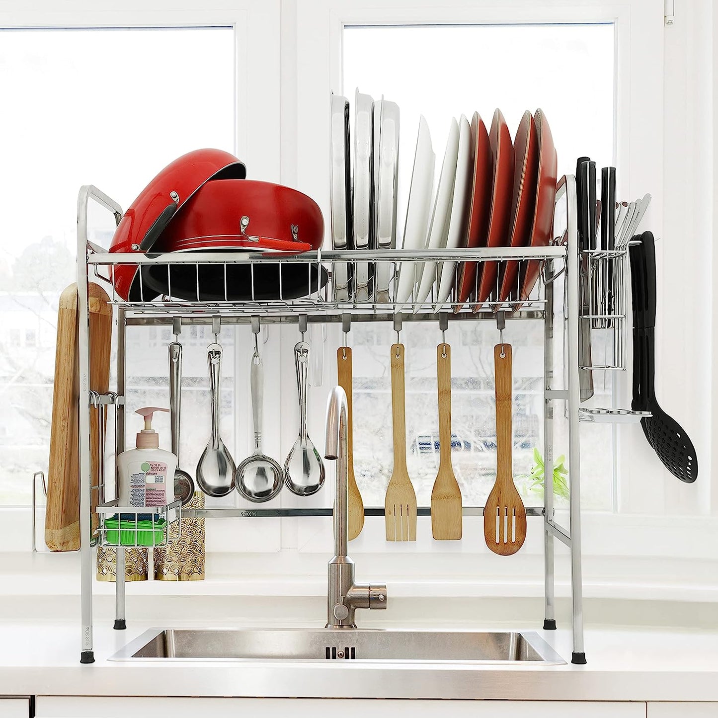 Space Saving Stainless Steel Kitchen Sink Dish Rack - Halri