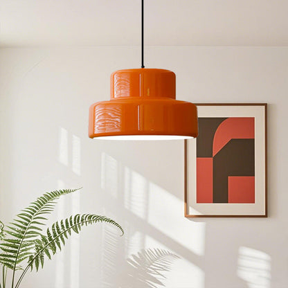 Modern Vintage Bauhaus Orange Pendant Light