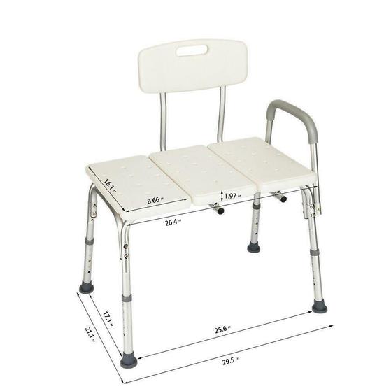 Sturdy Extra Wide Shower Transfer Bench