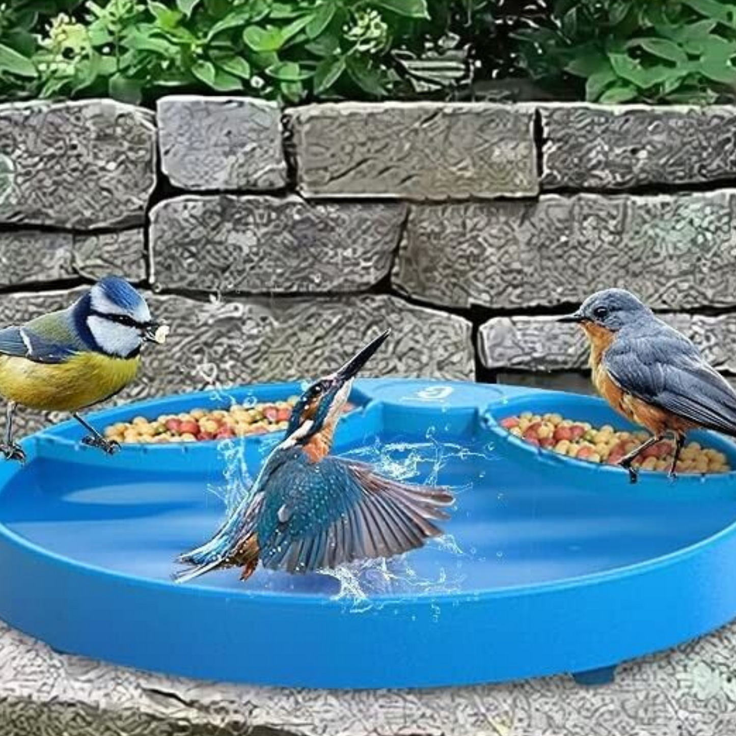 Warm Outdoor Solar Bird Bath for Garden Patio
