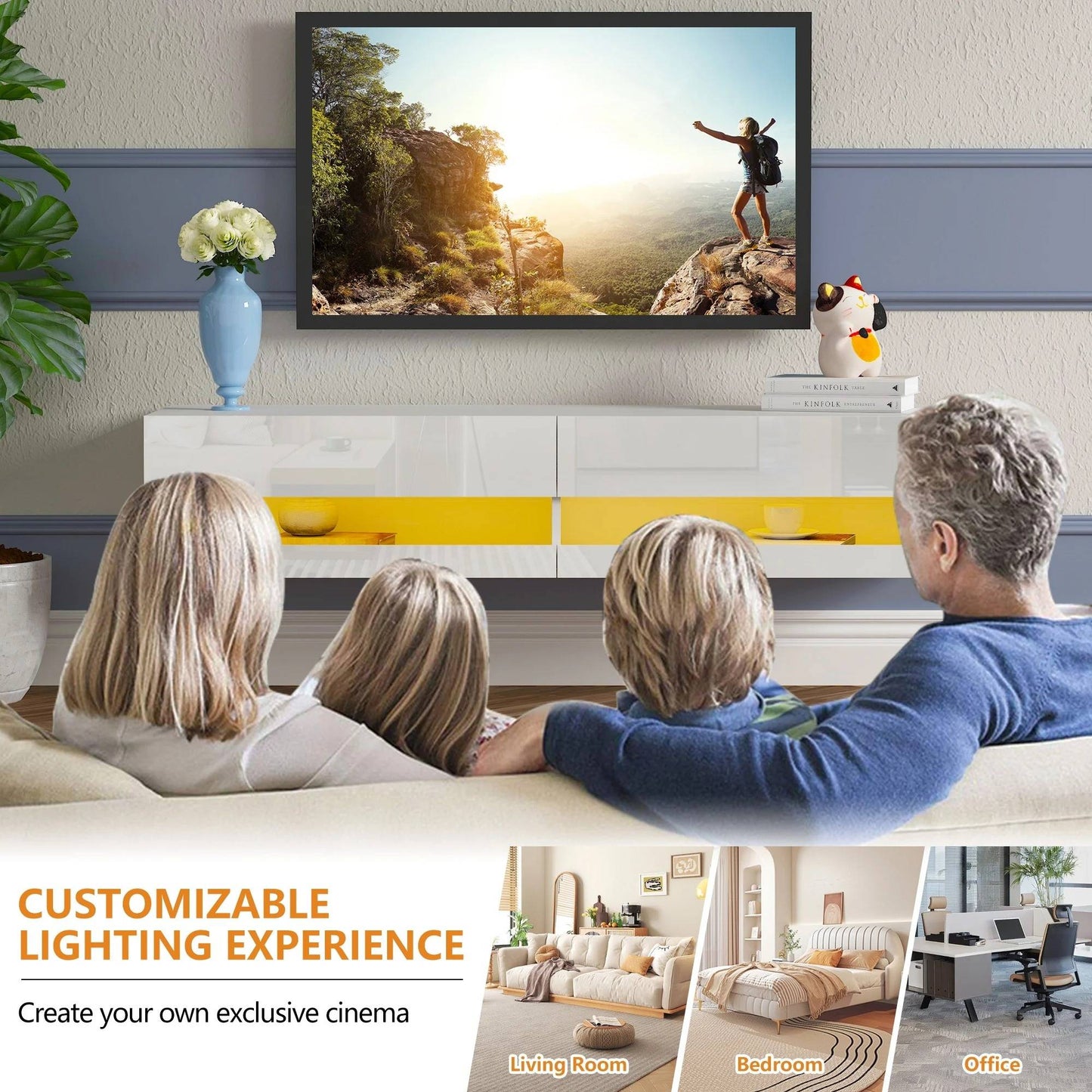 Wall Mount Slim TV Shelf