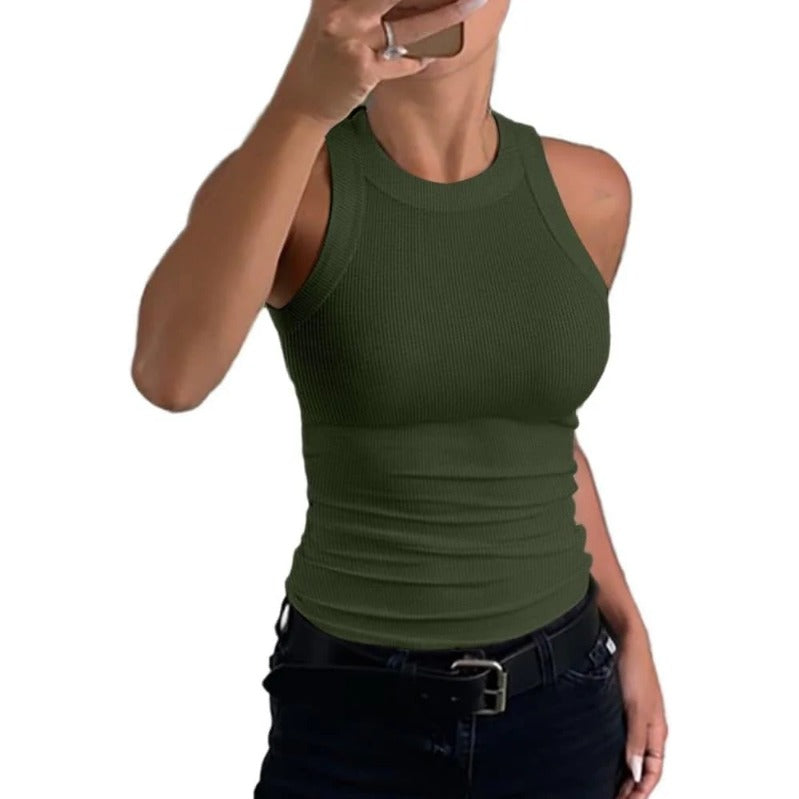 Damen-Sport-Tanktop mit Rippstrick
