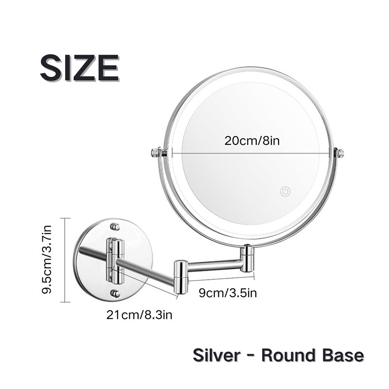 Rechargeable LED Lighted Wall Mount Mirror