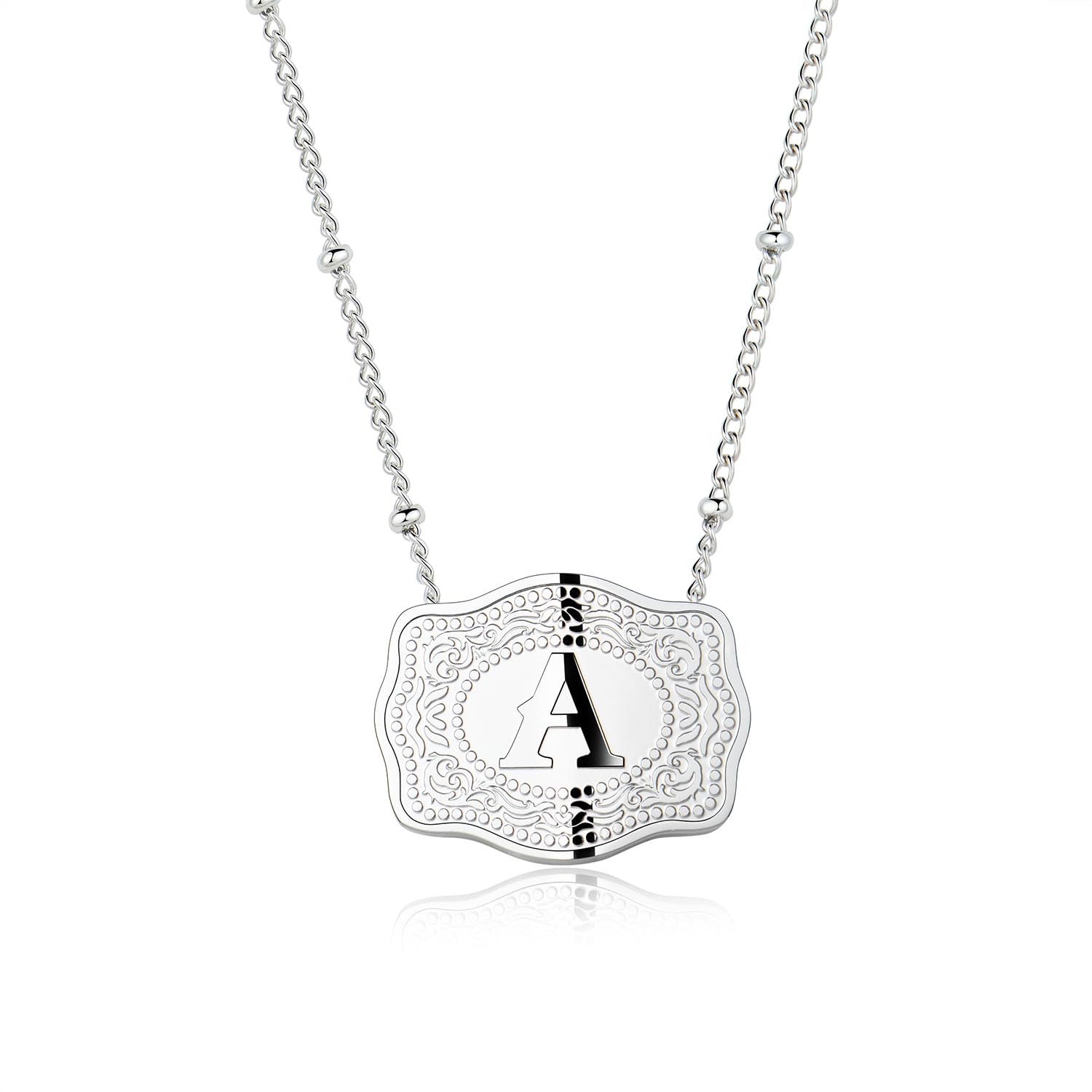 Pretty Initial Letter Pendant Necklace Buckle - Halri