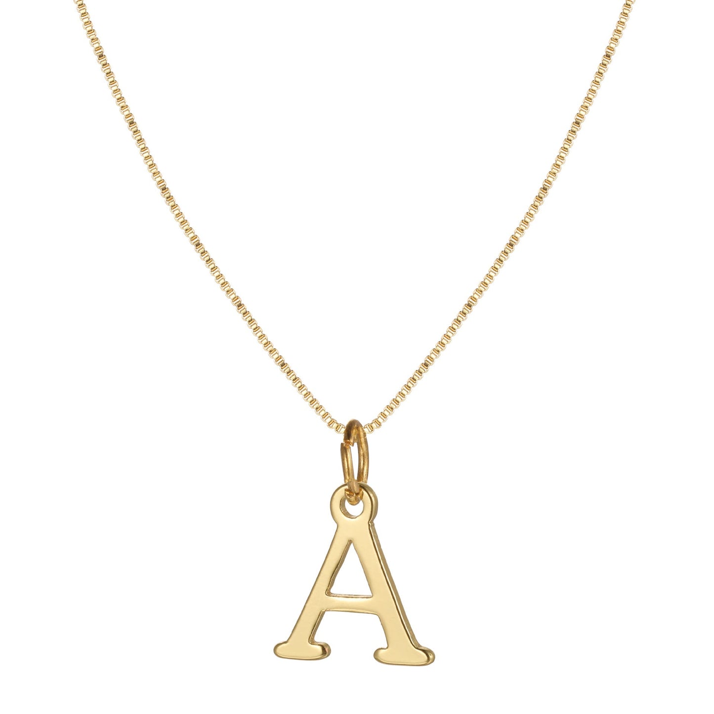 Simple 14k Gold Initial Pendant Necklace - Halri