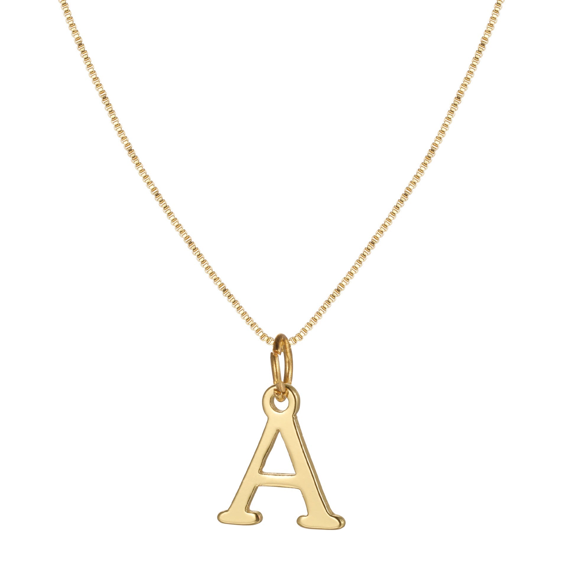 Simple 14k Gold Initial Pendant Necklace - Halri