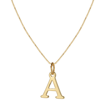 Simple 14k Gold Initial Pendant Necklace - Halri