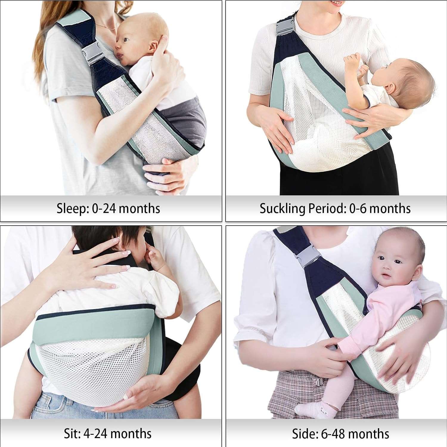 Adjustable Baby Wrap Soft Newborn Sling with Ergonomic Design, C-Shaped Back Support, Safe for Babies 1 Months+